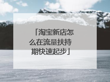 淘宝新店怎么在流量扶持期快速起步