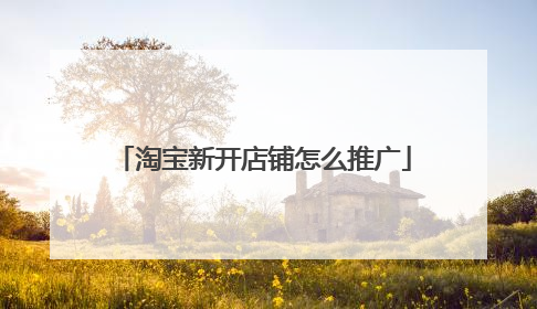 淘宝新开店铺怎么推广