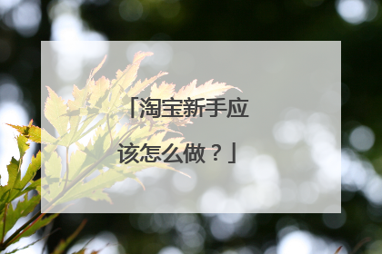 淘宝新手应该怎么做？