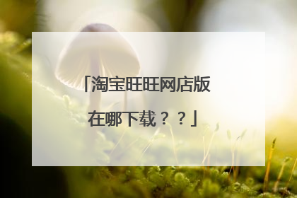 淘宝旺旺网店版 在哪下载？？