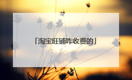淘宝旺铺咋收费的