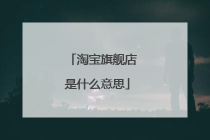 淘宝旗舰店是什么意思