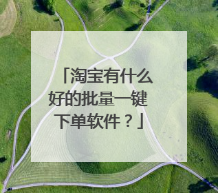 淘宝有什么好的批量一键下单软件?