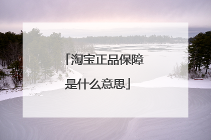 淘宝正品保障是什么意思