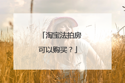 淘宝法拍房可以购买?