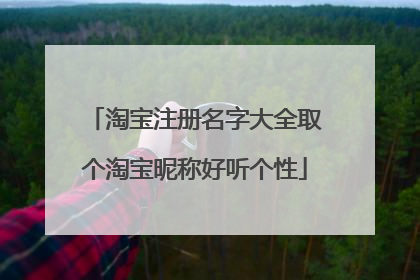 淘宝注册名字大全取个淘宝昵称好听个性