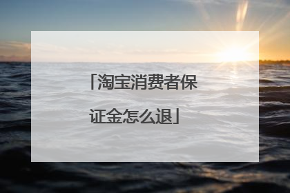 淘宝消费者保证金怎么退