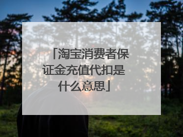 淘宝消费者保证金充值代扣是什么意思