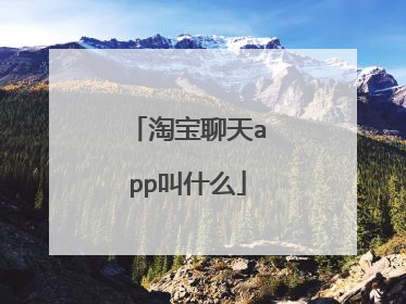 淘宝聊天app叫什么