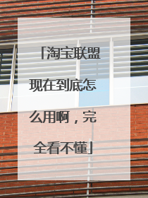 淘宝联盟现在到底怎么用啊,完全看不懂
