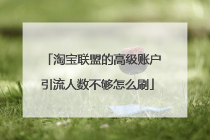 淘宝联盟的高级账户引流人数不够怎么刷