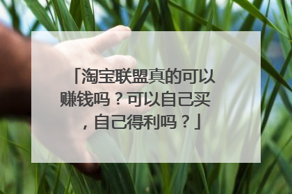 淘宝联盟真的可以赚钱吗?可以自己买,自己得利吗?