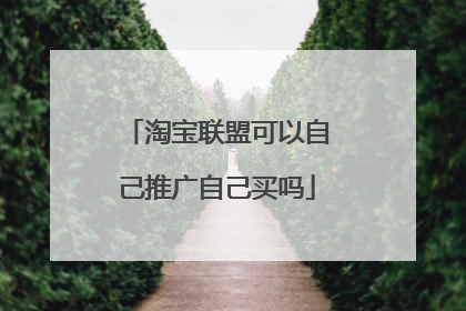 淘宝联盟可以自己推广自己买吗