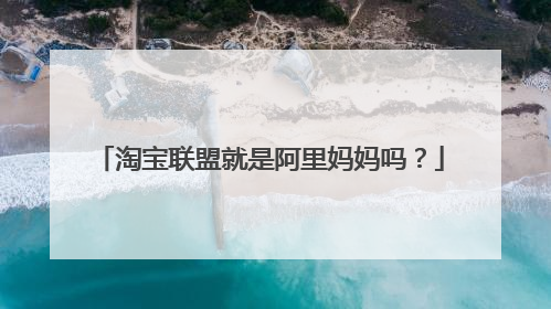 淘宝联盟就是阿里妈妈吗?
