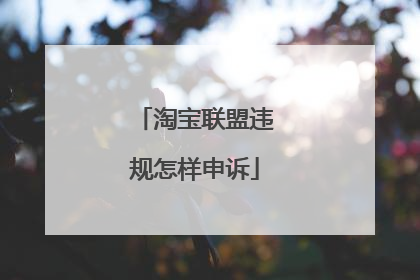 淘宝联盟违规怎样申诉