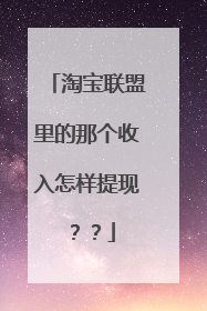 淘宝联盟里的那个收入怎样提现？？