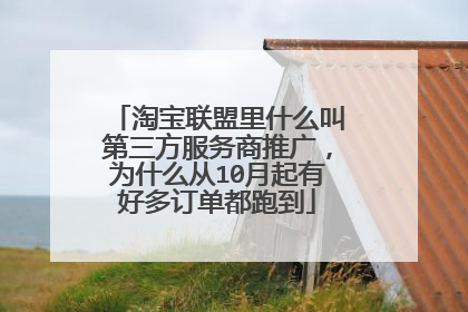 淘宝联盟里什么叫第三方服务商推广，为什么从10月起有好多订单都跑到