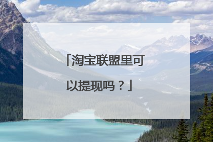 淘宝联盟里可以提现吗?