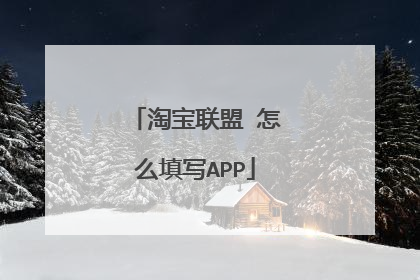淘宝联盟 怎么填写APP