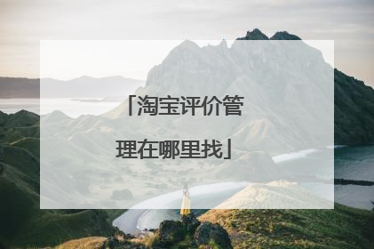 淘宝评价管理在哪里找
