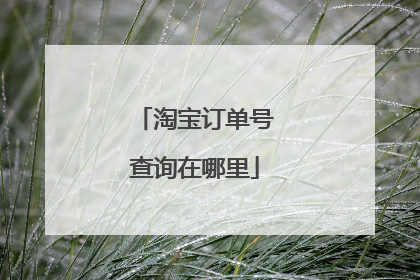 淘宝订单号查询在哪里