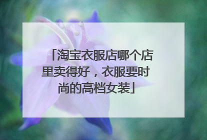 淘宝衣服店哪个店里卖得好,衣服要时尚的高档女装