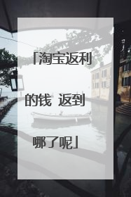 淘宝返利的钱 返到哪了呢