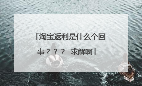 淘宝返利是什么个回事??? 求解啊