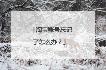 淘宝账号忘记了怎么办?