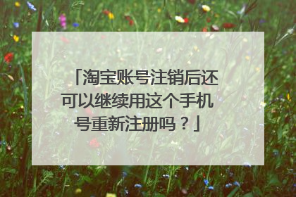 淘宝账号注销后还可以继续用这个手机号重新注册吗?