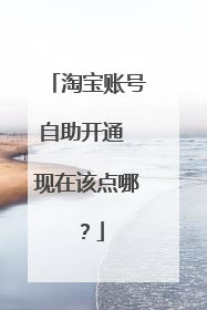 淘宝账号自助开通 现在该点哪?