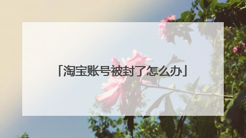 淘宝账号被封了怎么办