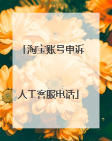 淘宝账号申诉人工客服电话