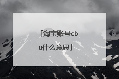 淘宝账号cbu什么意思
