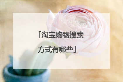 淘宝购物搜索方式有哪些