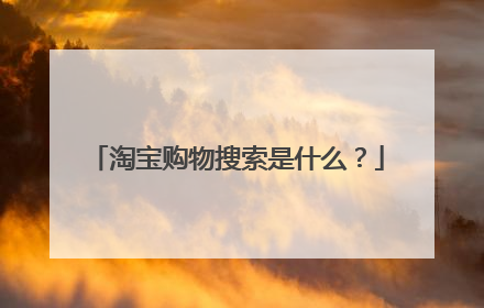 淘宝购物搜索是什么?