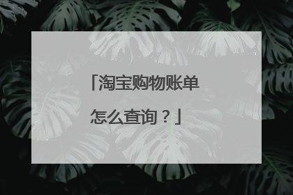 淘宝购物账单怎么查询？