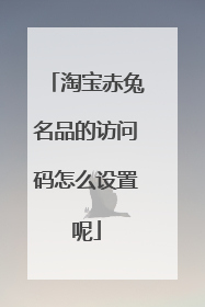淘宝赤兔名品的访问码怎么设置呢