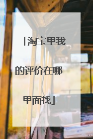 淘宝里我的评价在哪里面找
