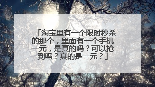 淘宝里有一个限时秒杀的那个,里面有一个手机一元,是真的吗?可以抢到吗?真的是一元?