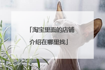 淘宝里面的店铺介绍在哪里找