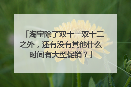 淘宝除了双十一双十二之外，还有没有其他什么时间有大型促销？