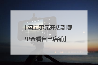 淘宝零元开店到哪里查看自己店铺