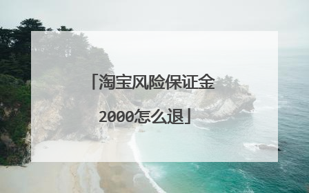 淘宝风险保证金2000怎么退
