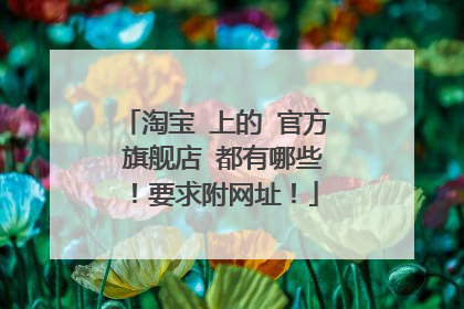 淘宝 上的 官方 旗舰店 都有哪些!要求附网址!