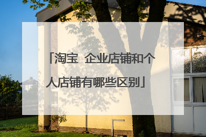 淘宝 企业店铺和个人店铺有哪些区别