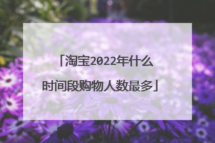 淘宝2022年什么时间段购物人数最多