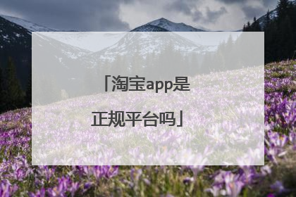 淘宝app是正规平台吗
