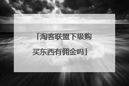 淘客联盟下级购买东西有佣金吗