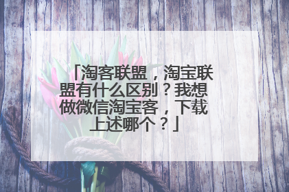 淘客联盟,淘宝联盟有什么区别?我想做微信淘宝客,下载上述哪个?